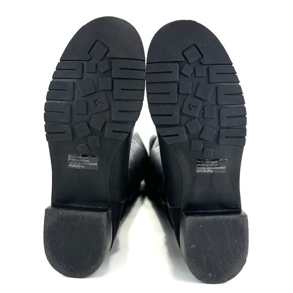 Report Abbott Black 5050 Over The Knee Boot Size 8.5 Leather Low Heel Round Toe - Picture 7 of 13